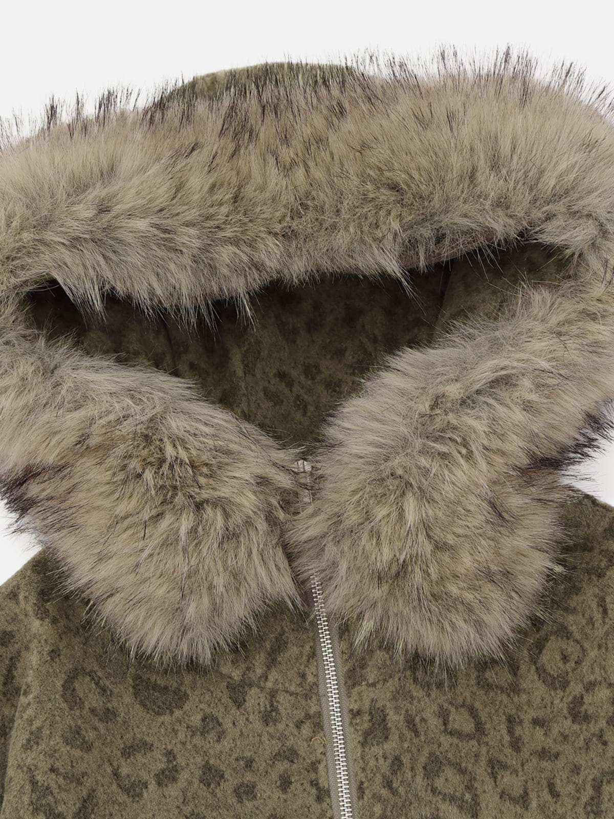 Aelfric Eden Leopard Faux Fur Zip Up Hoodie