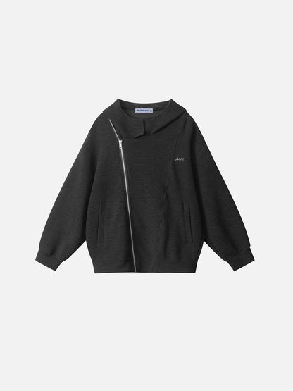 Aelfric Eden Textured Asymmetrical Zip Up Hoodie