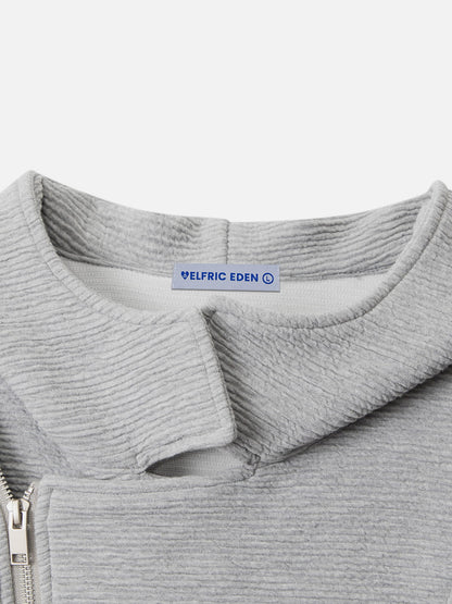 Aelfric Eden Textured Asymmetrical Zip Up Hoodie