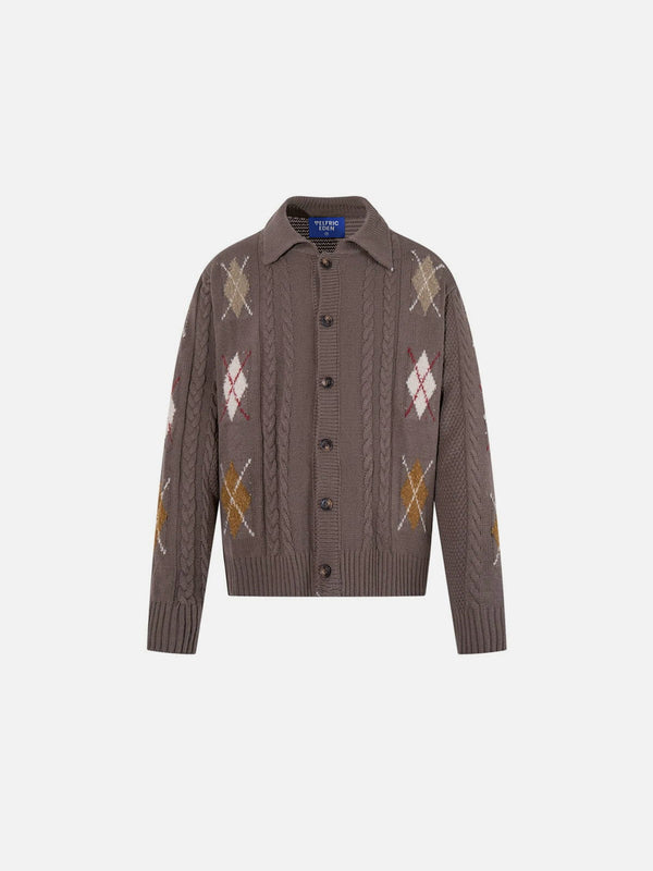 Aelfric Eden Argyle Cable Knit Cardigan