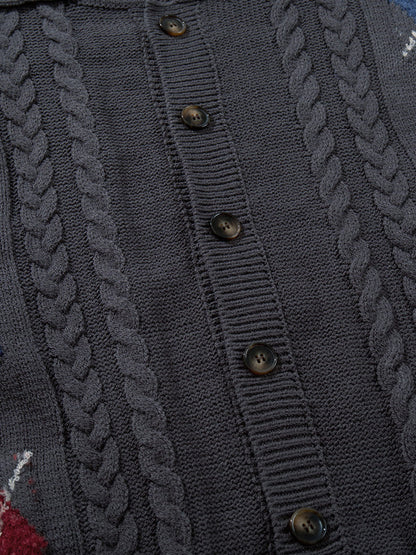 Aelfric Eden Argyle Cable Knit Cardigan