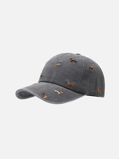 Embroidery Dachshund Washed Cap