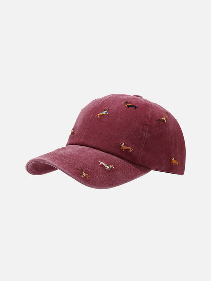 Embroidery Dachshund Washed Cap