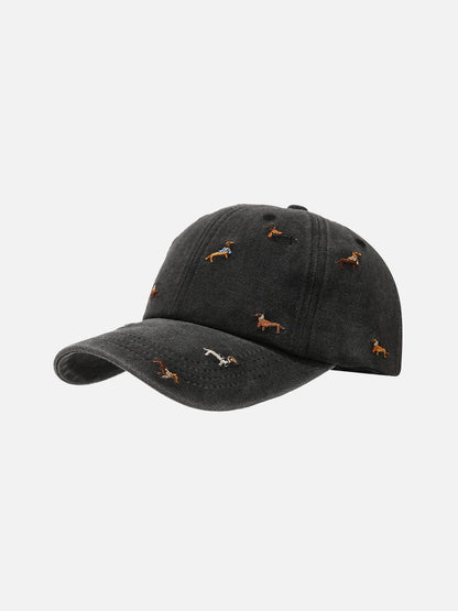 Embroidery Dachshund Washed Cap