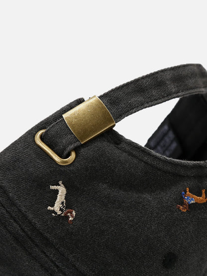Embroidery Dachshund Washed Cap
