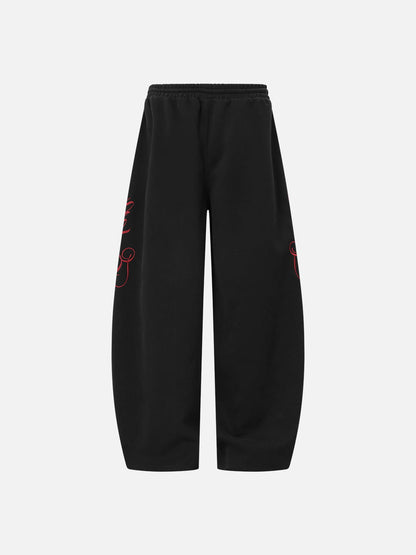 Aelfric Eden Script Embroidery Baggy Barrel Sweatpants