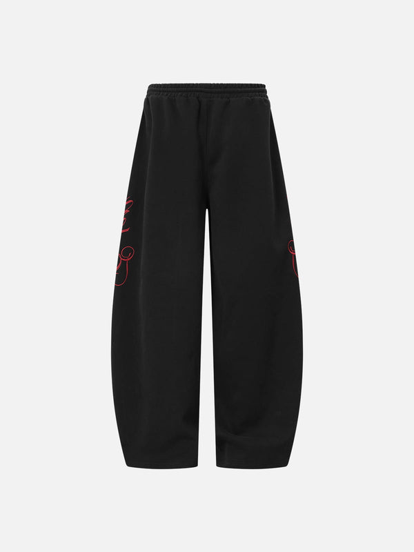 Aelfric Eden Script Embroidery Baggy Barrel Sweatpants