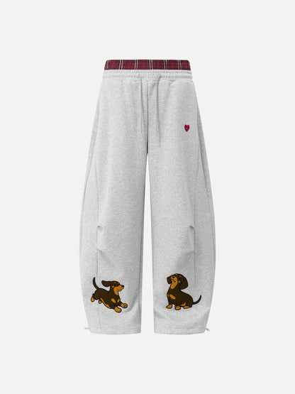 [Pre-Order] Aelfric Eden Dachshund Double Waist Baggy Barrel Sweatpants