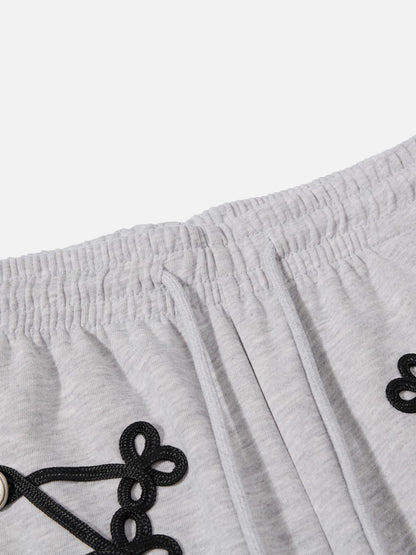 Aelfric Eden Lace-Up Embroidery Baggy Barrel Sweatpants