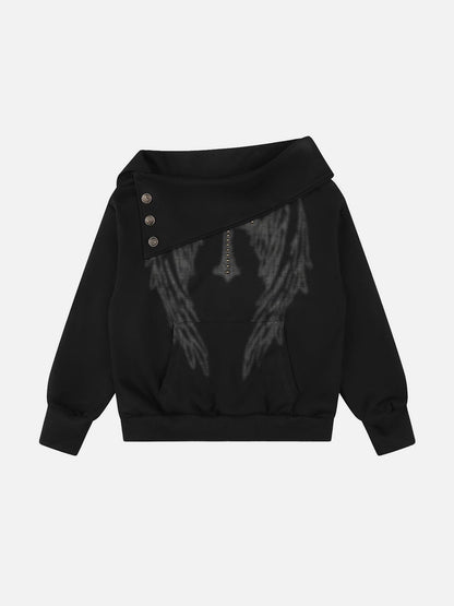 Aelfric Eden Graphic Off-The-Shoulder Sweatshirt