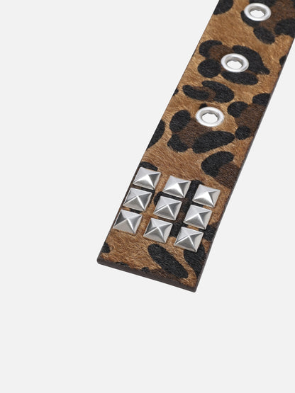 Animal Pattern Studded Belt