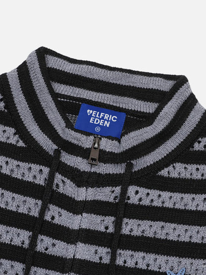 Aelfric Eden Striped Pointelle Knit Cardigan