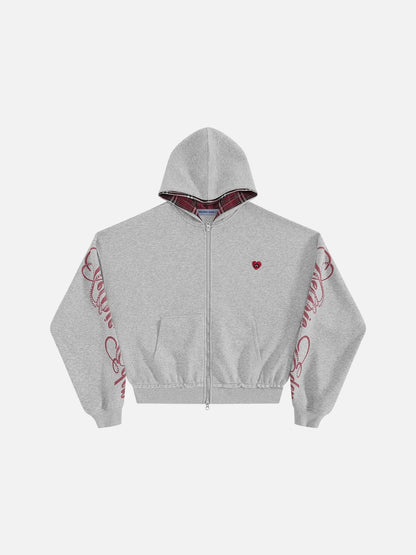 Aelfric Eden Boxy Script Graphic Zip Up Hoodie