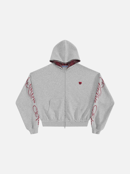 Aelfric Eden Boxy Script Graphic Zip Up Hoodie