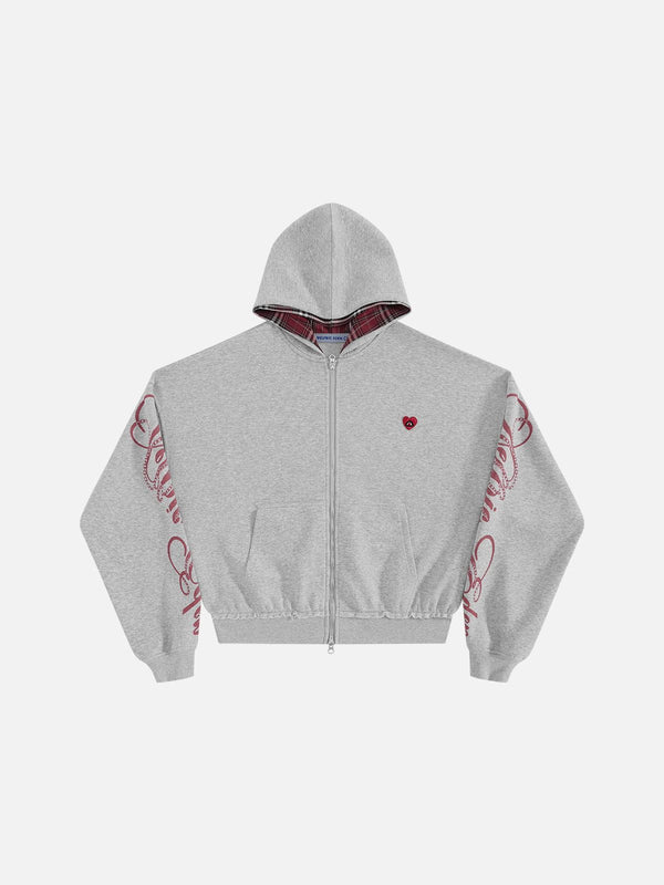 Aelfric Eden Boxy Script Graphic Zip Up Hoodie