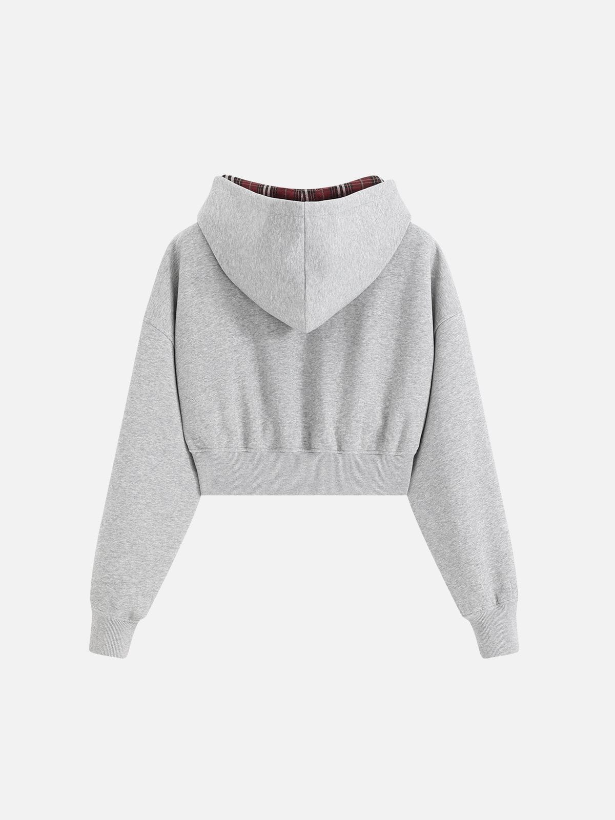 Aelfric Eden Cropped Plaid Lined Pullover Hoodie