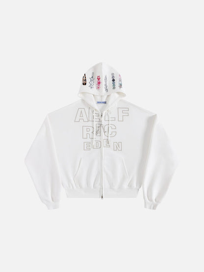 Aelfric Eden Boxy Graphic Zip Up Hoodie