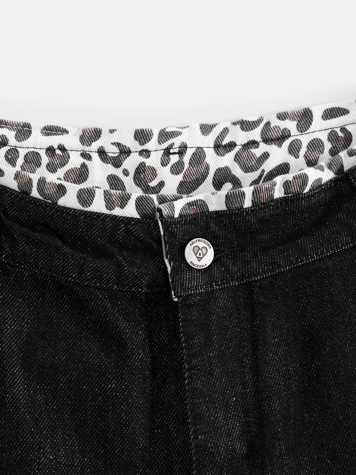 Aelfric Eden Leopard Cuff Baggy Barrel Jeans
