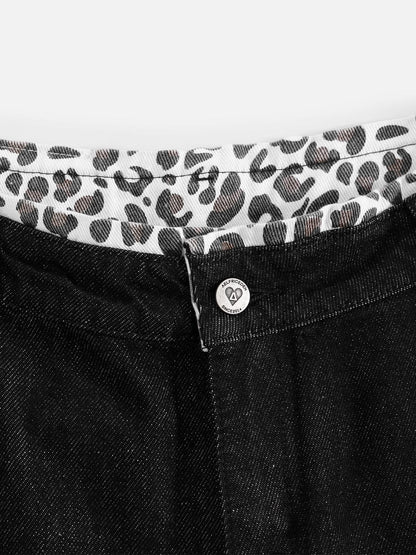 Aelfric Eden Leopard Cuff Baggy Barrel Jeans