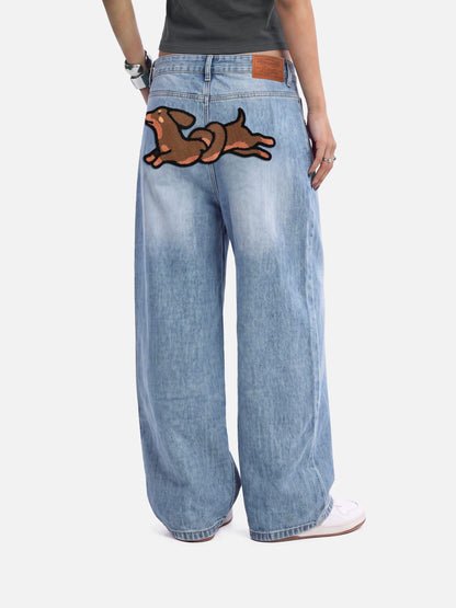 Aelfric Eden Dachshund Embroidery Jeans