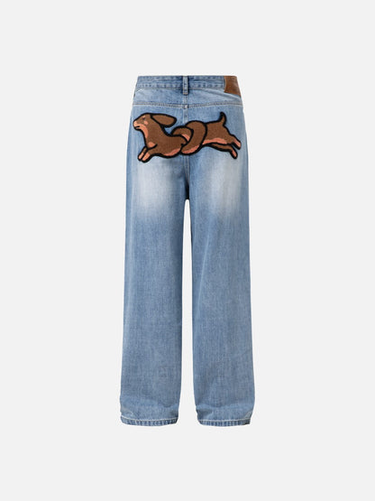 Aelfric Eden Dachshund Embroidery Jeans