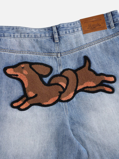 Aelfric Eden Dachshund Embroidery Jeans