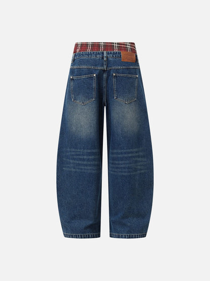 Aelfric Eden Double Waist Fringe Baggy Barrel Jeans