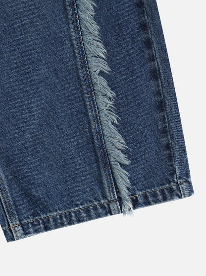 Aelfric Eden Double Waist Fringe Baggy Barrel Jeans