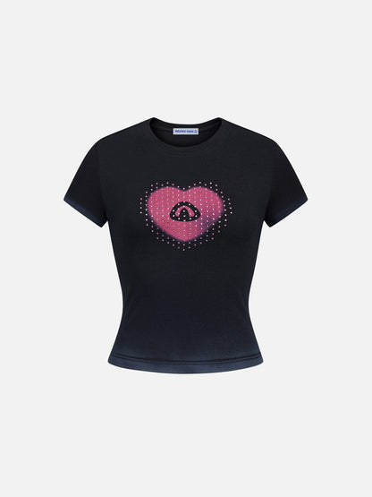 Aelfric Eden Rhinestone Heart Baby Tee