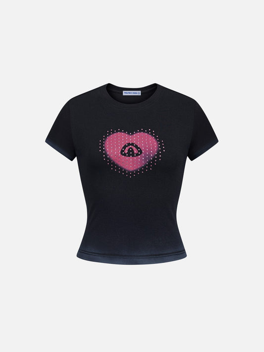 Aelfric Eden Rhinestone Heart Baby Tee