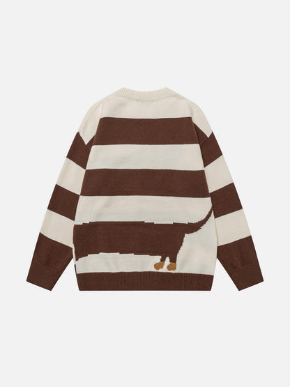 Aelfric Eden Striped Dachshund Sweater