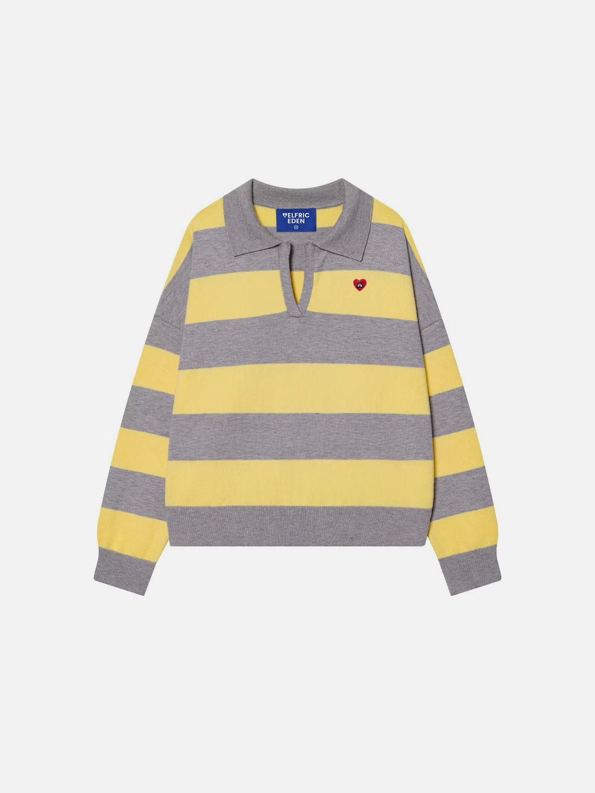 Aelfric Eden Polo Collar Striped Sweater