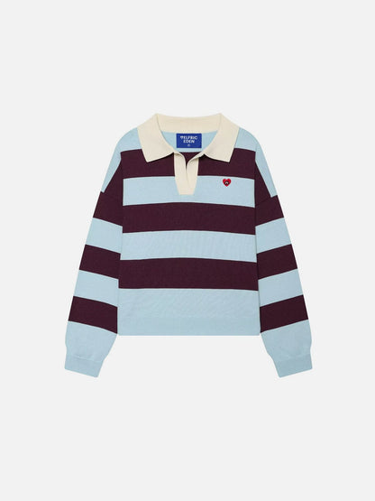 Aelfric Eden Polo Collar Striped Sweater