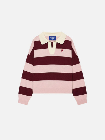 Aelfric Eden Polo Collar Striped Sweater