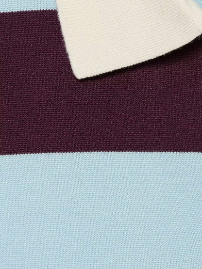 Aelfric Eden Polo Collar Striped Sweater