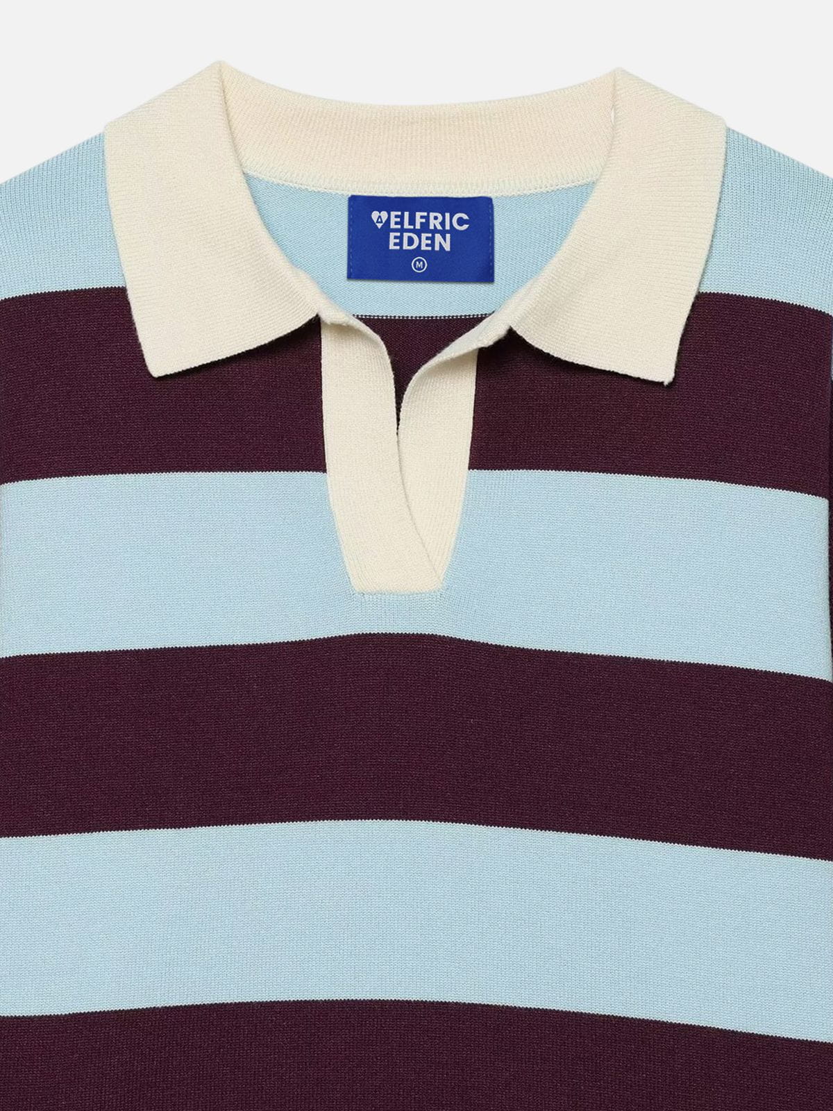 Aelfric Eden Polo Collar Striped Sweater