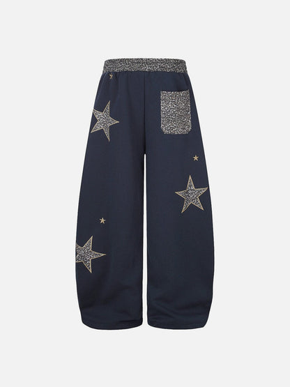 Aelfric Eden Leopard Star Baggy Barrel Sweatpants