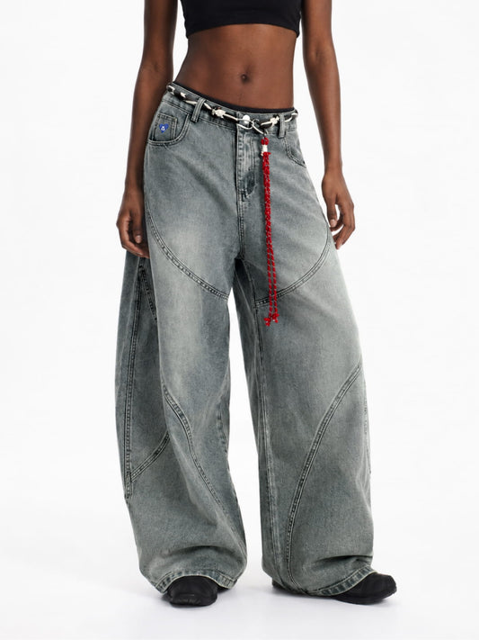 Aelfric Eden Rope Washed Baggy Barrel Jeans
