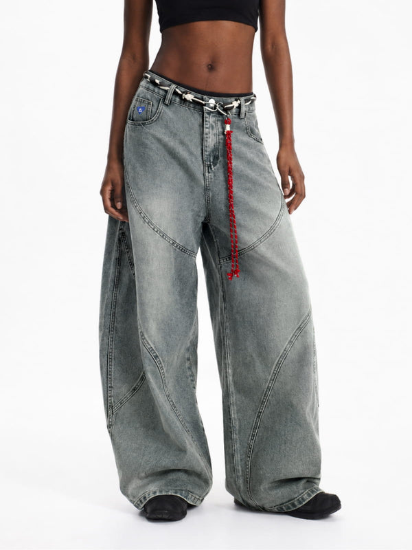 Aelfric Eden Rope Washed Baggy Barrel Jeans