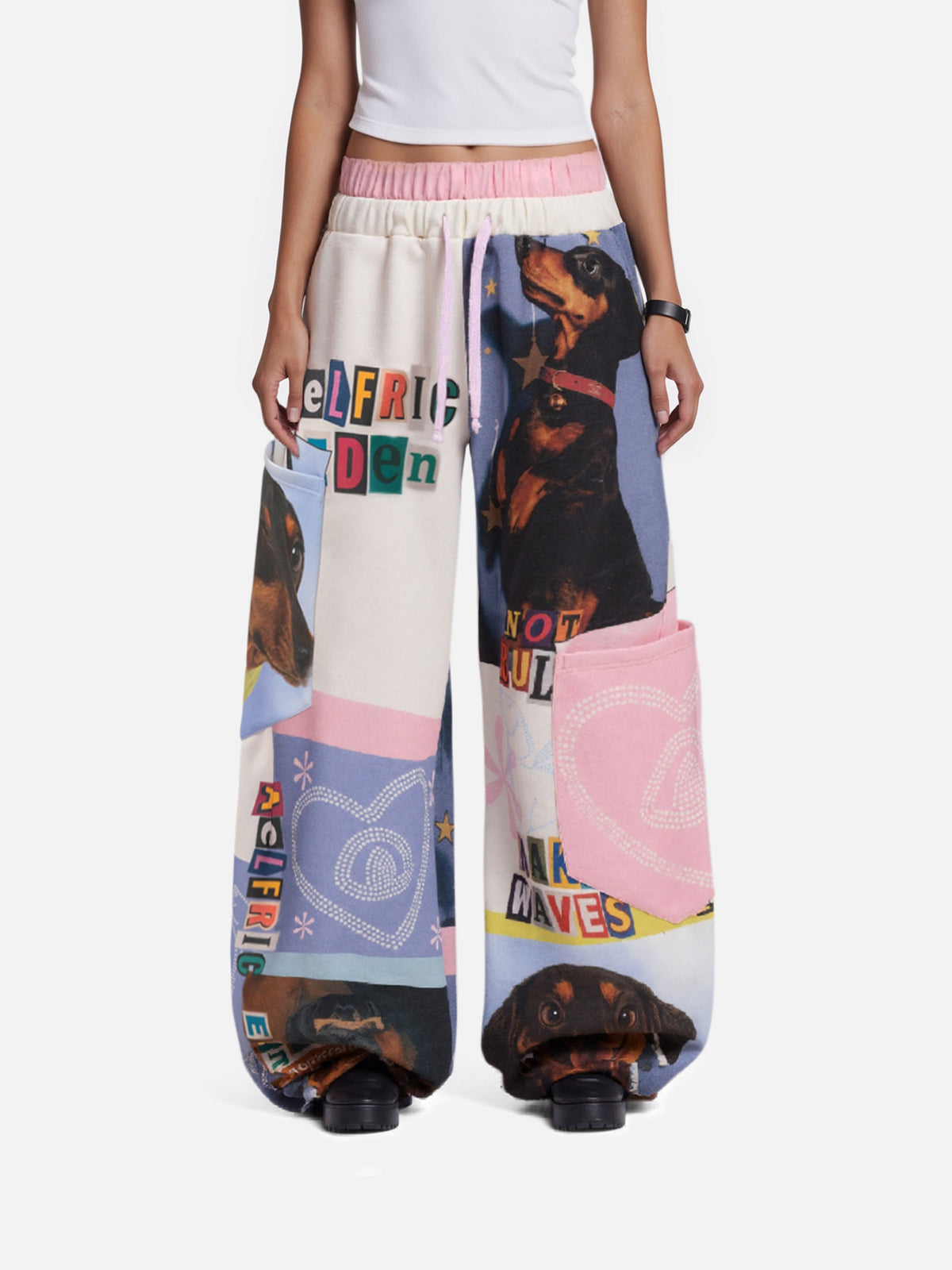 Aelfric Eden Dachshund Collage Double Waist Baggy Sweatpants
