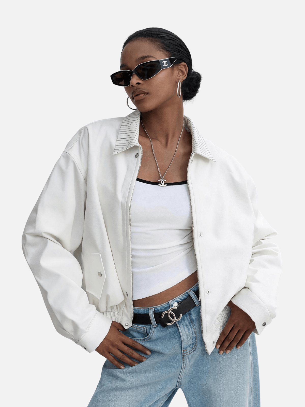 Aelfric Eden Boxy Reversible Striped Collar Jacket