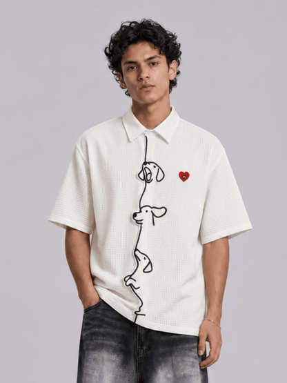 [Pre-Order] Aelfric Eden Boxy Dachshund Embroidery Short Sleeve Shirt