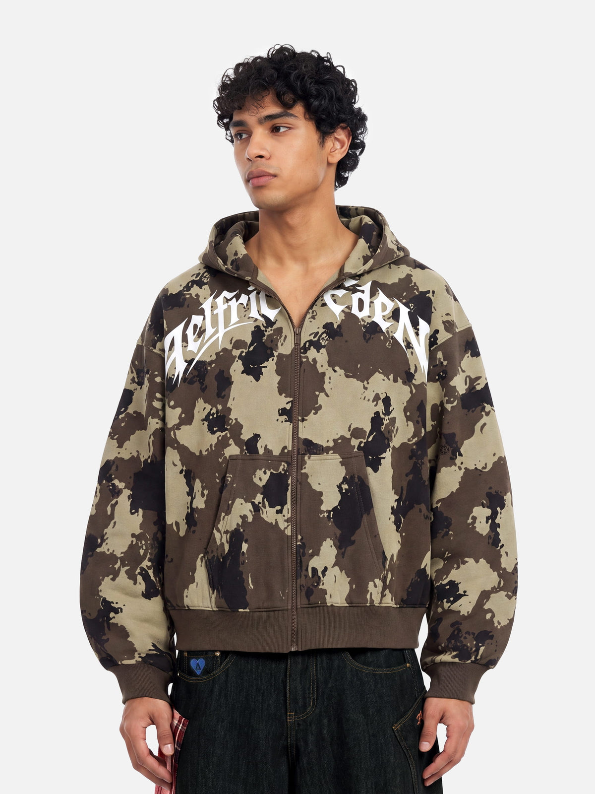 Aelfric Eden Boxy CAMO Zip Up Hoodie