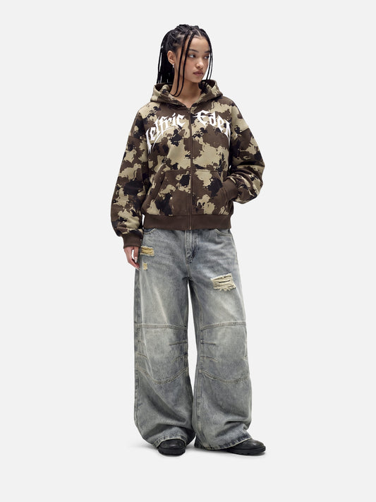 Aelfric Eden Boxy CAMO Zip Up Hoodie