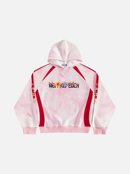 Aelfric Eden Oversized Color Blocking Floral Graphic Pullover Hoodie