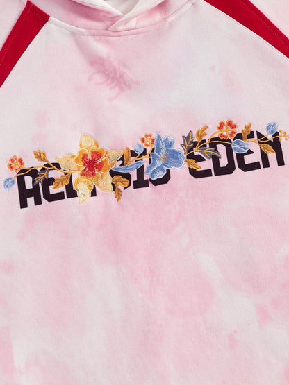 Aelfric Eden Oversized Color Blocking Floral Graphic Pullover Hoodie