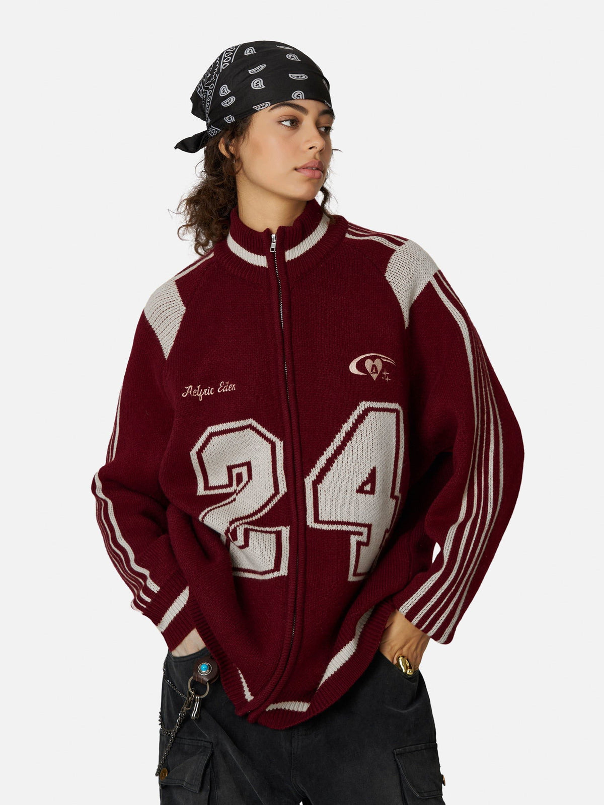 Aelfric Eden 24 Jacquard Zip Up Cardigan