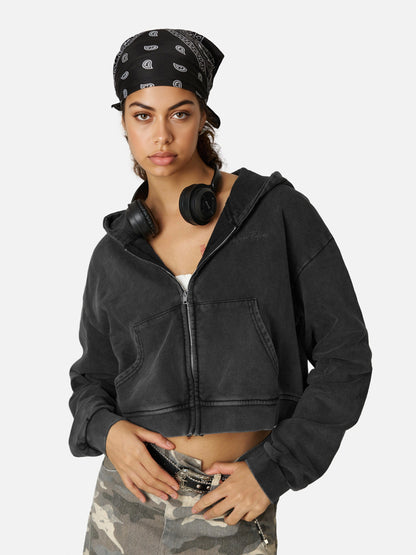 Aelfric Eden Boxy Solid Zip Up Hoodie