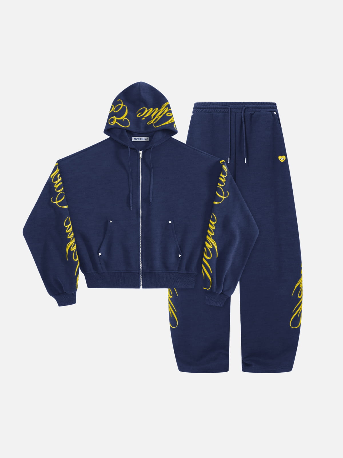 Aelfric Eden Boxy Script Embroidery Hoodie Sets