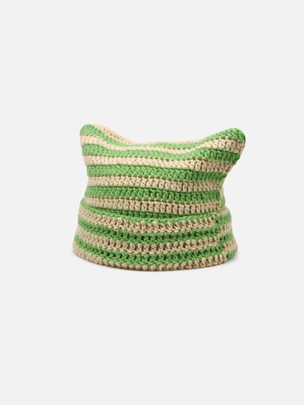 Stripe Cat Ear Beanie